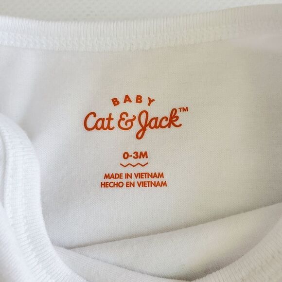 K1094 * Cat & Jack Awesome Sister Onsie White Size 0-3M - Picture 4 of 7